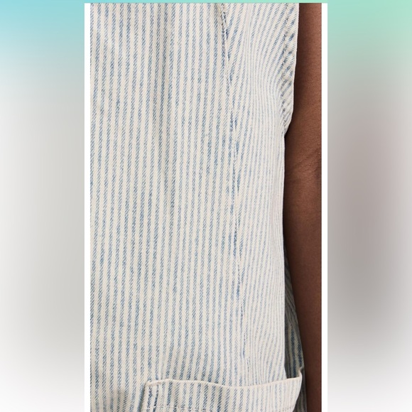 Free people high roller overall shorts NWT size M railroad stripe - Picture 2 of 3